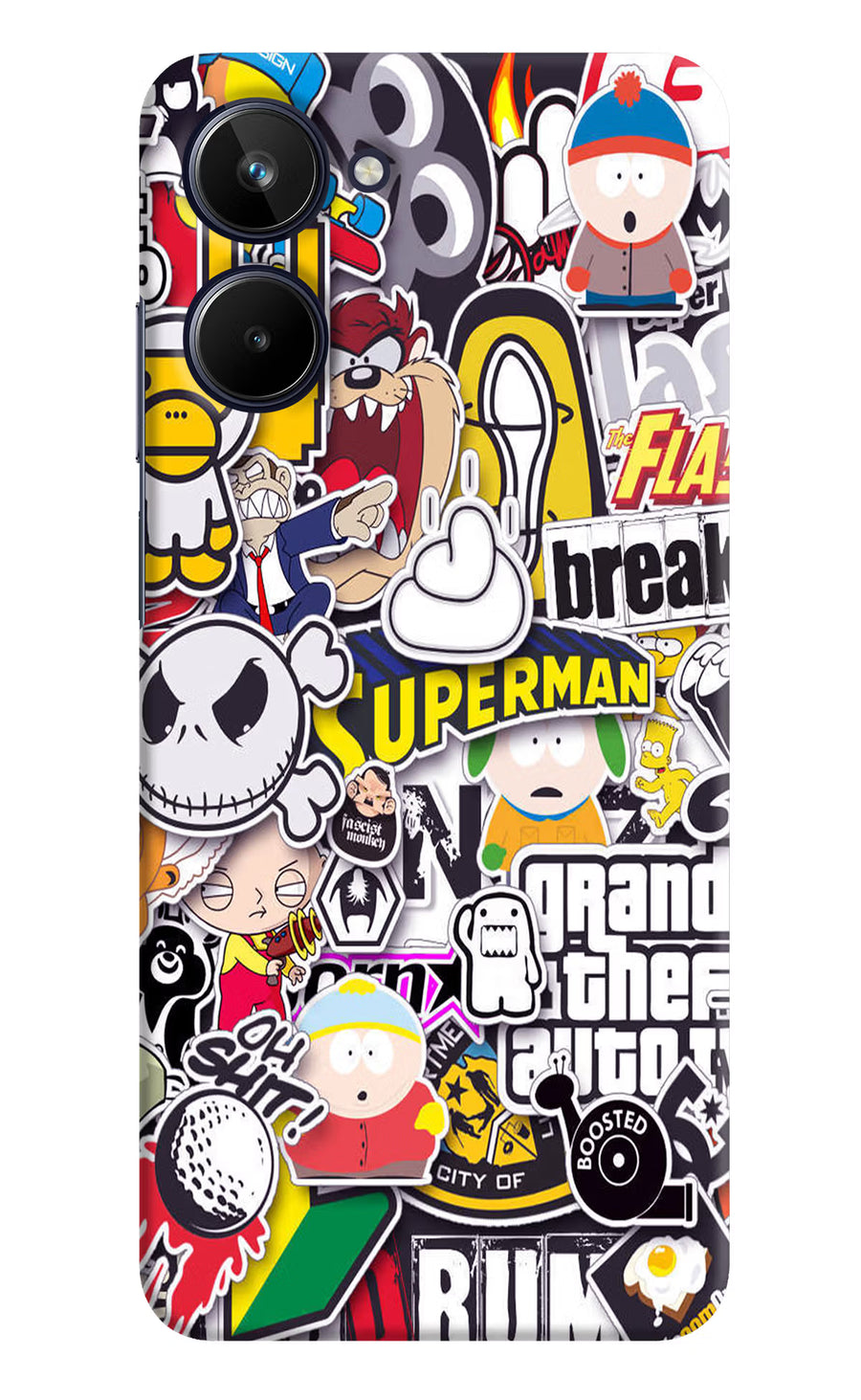 Sticker Bomb Realme 10 Back Cover, Hard case