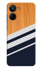 Blue and white wooden Realme 10 Hard Case Back Cover by Casekaro