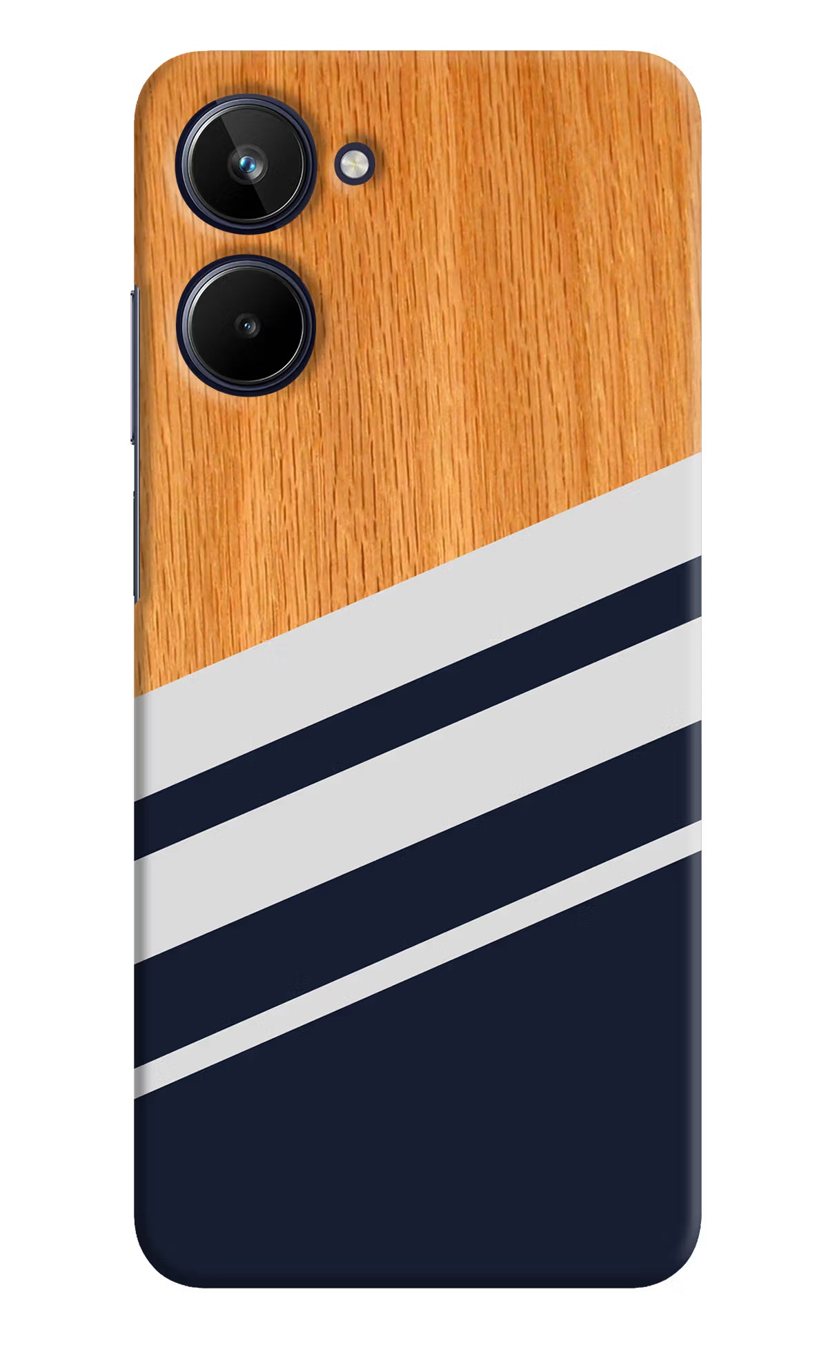 Blue and white wooden Realme 10 Hard Case Back Cover by Casekaro