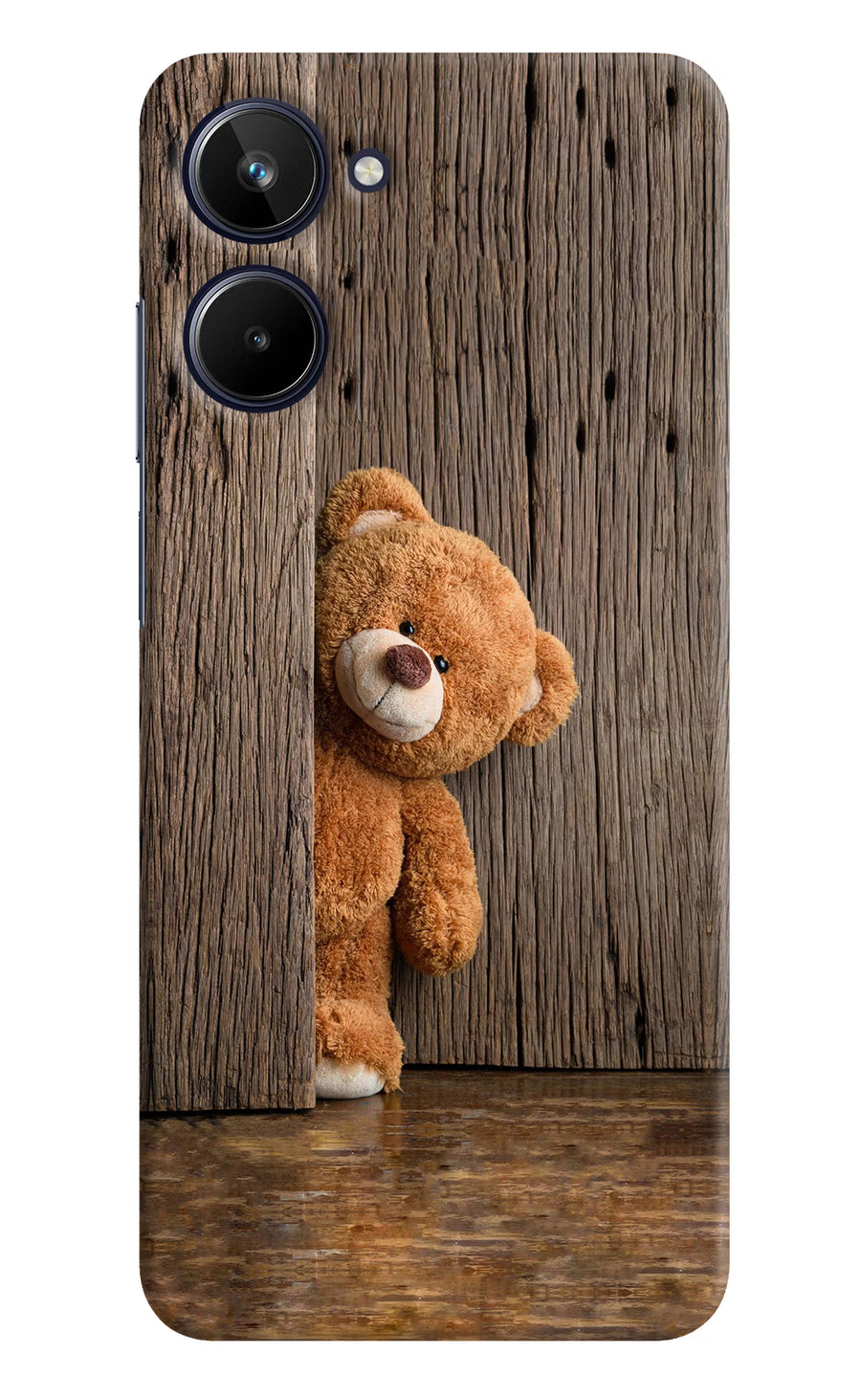 Teddy Wooden Realme 10 Back Cover, Hard case