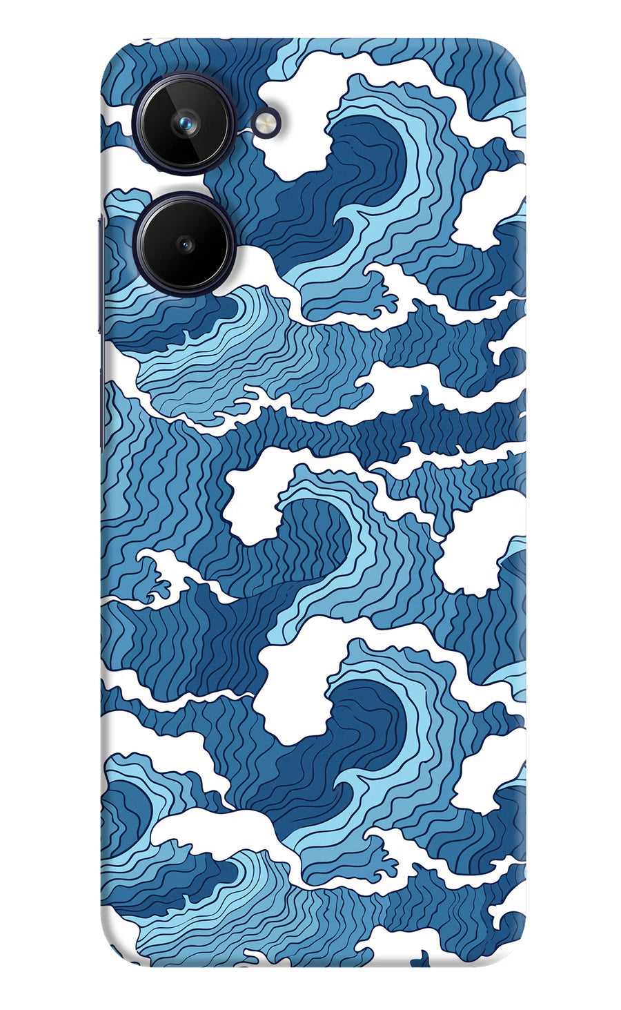 Blue Waves Realme 10 Back Cover, Hard case
