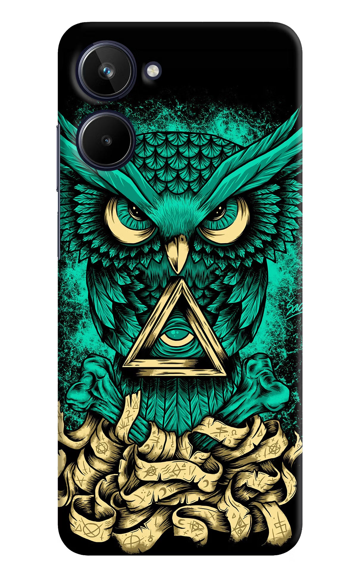 Green Owl Realme 10 Hard Case Back Cover by Casekaro
