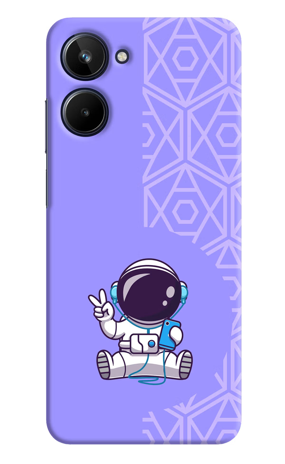 Cute Astronaut Chilling Realme 10 Hard Case Back Cover by Casekaro