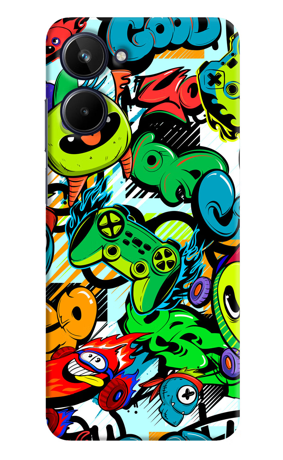 Game Doodle Realme 10 Back Cover, Hard case