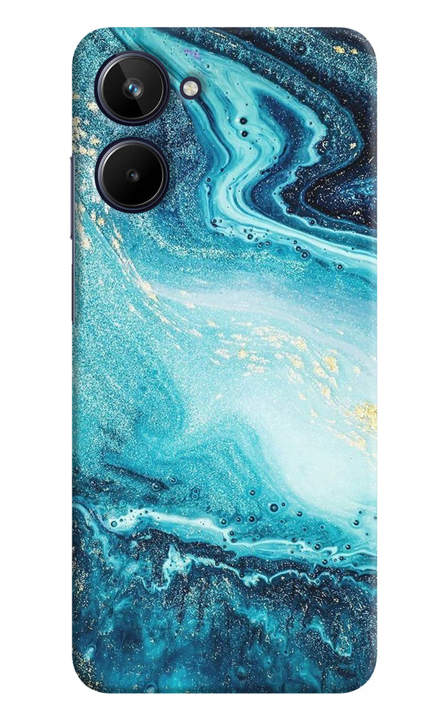 Blue Glitter Marble Realme 10 Hard Case Back Cover by Casekaro