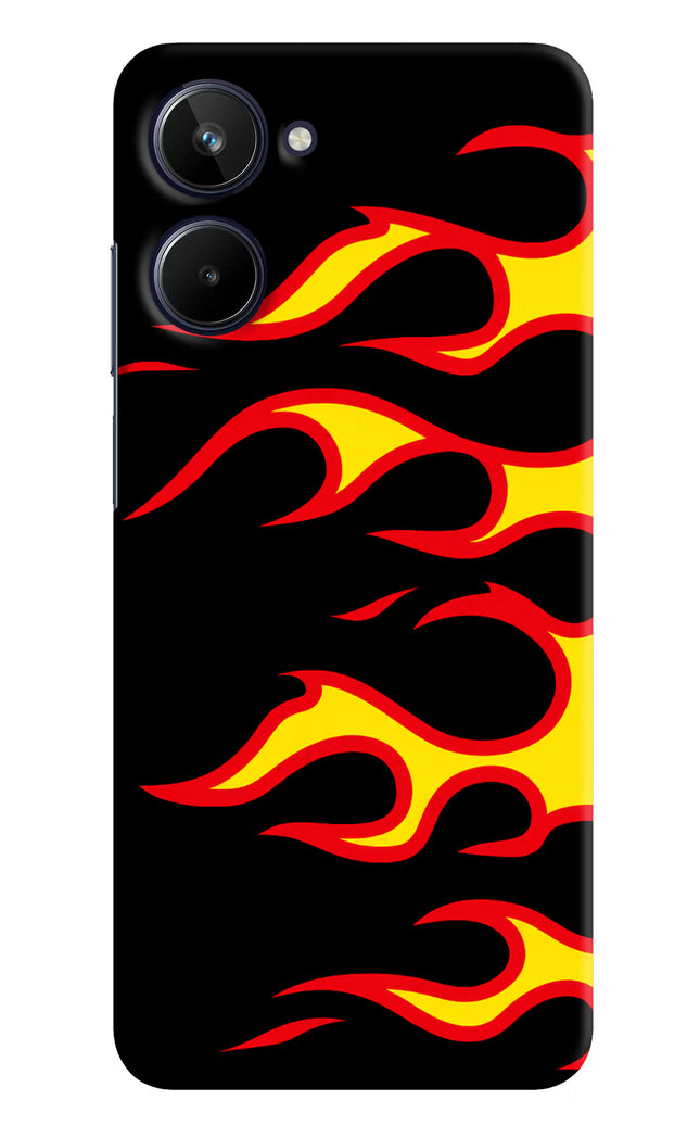 Side Sweep Flames Realme 10 Hard Case Back Cover by Casekaro