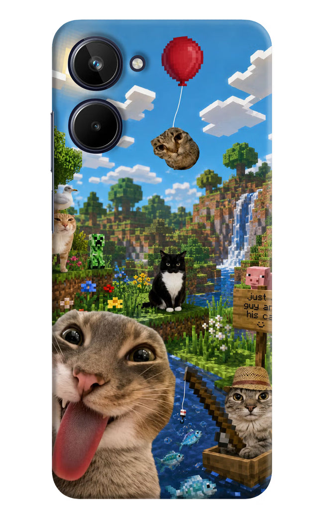 Minecraft Cat Chaos Realme 10 Hard Case Back Cover by Casekaro