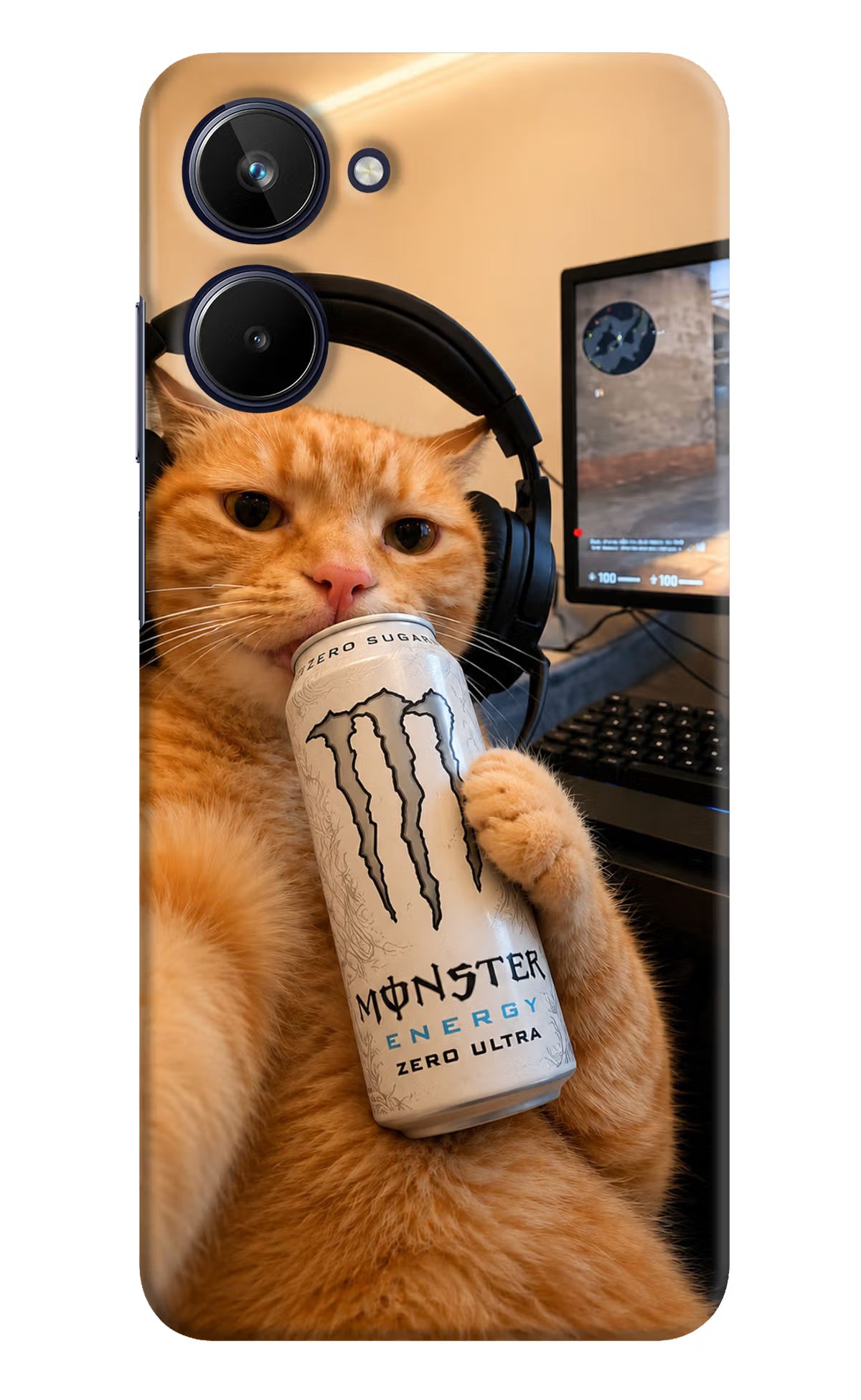 Gamer Cat Energy Realme 10 Back Cover