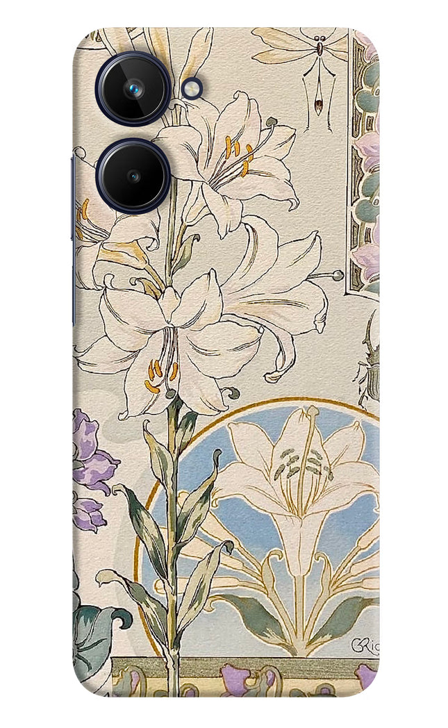White Lily Realme 10 Hard Case Back Cover by Casekaro