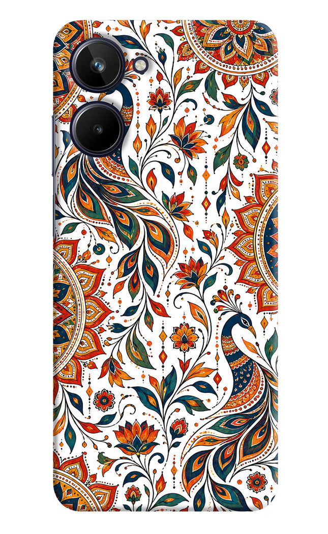 White Mayura Realme 10 Hard Case Back Cover by Casekaro