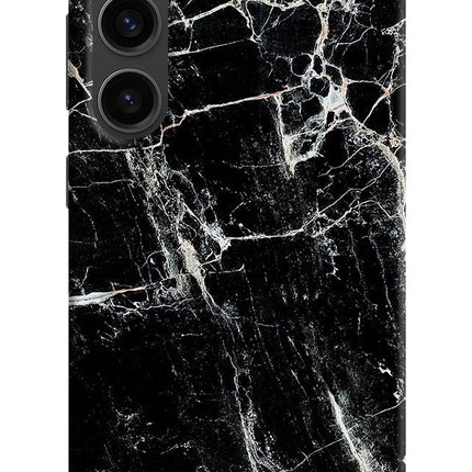 Black Marble Texture Samsung S23 Plus Hard Case Back Cover by Casekaro