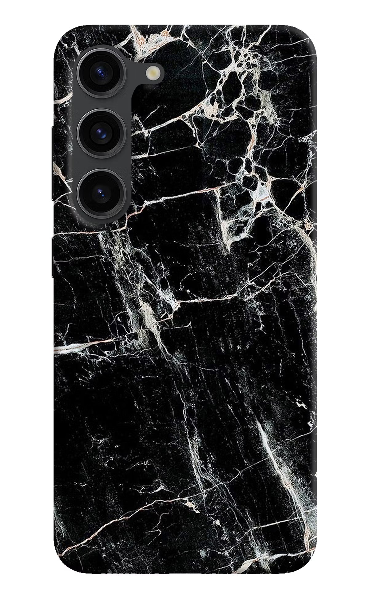 Black Marble Texture Samsung S23 Plus Hard Case Back Cover by Casekaro