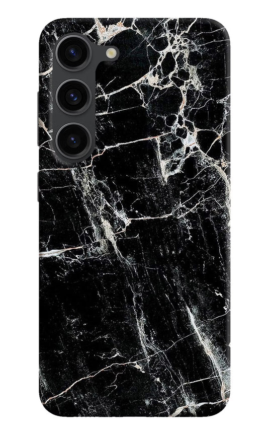 Black Marble Texture Samsung S23 Plus Hard Case Back Cover by Casekaro