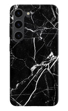 Black Marble Pattern Samsung S23 Plus Hard Case Back Cover by Casekaro