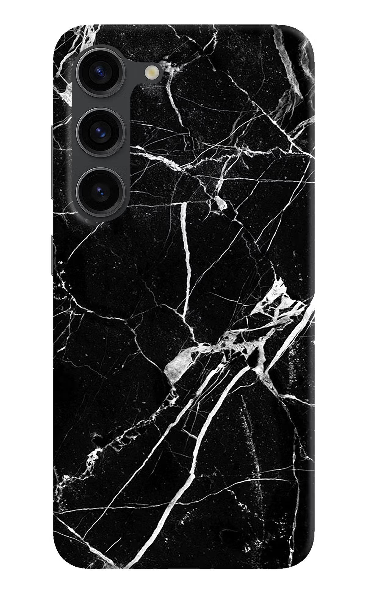 Black Marble Pattern Samsung S23 Plus Hard Case Back Cover by Casekaro