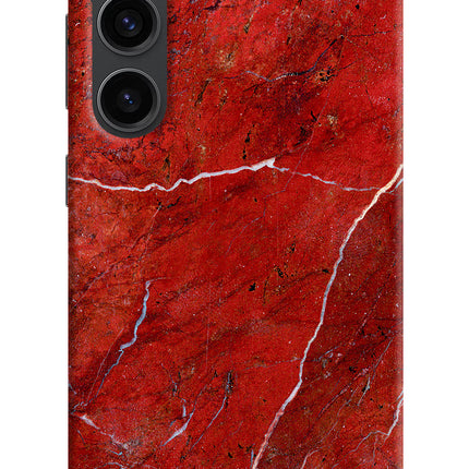 Red Marble Design Samsung S23 Plus Hard Case Back Cover by Casekaro