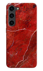 Red Marble Design Samsung S23 Plus Hard Case Back Cover by Casekaro