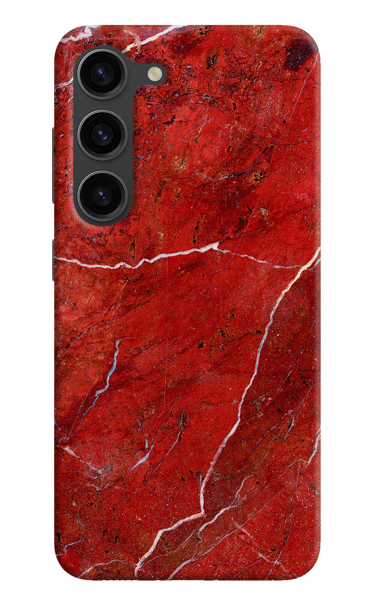 Red Marble Design Samsung S23 Plus Hard Case Back Cover by Casekaro