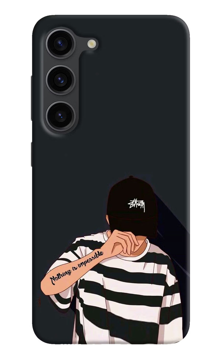 Aesthetic Boy Samsung S23 Plus Back Cover, Hard case