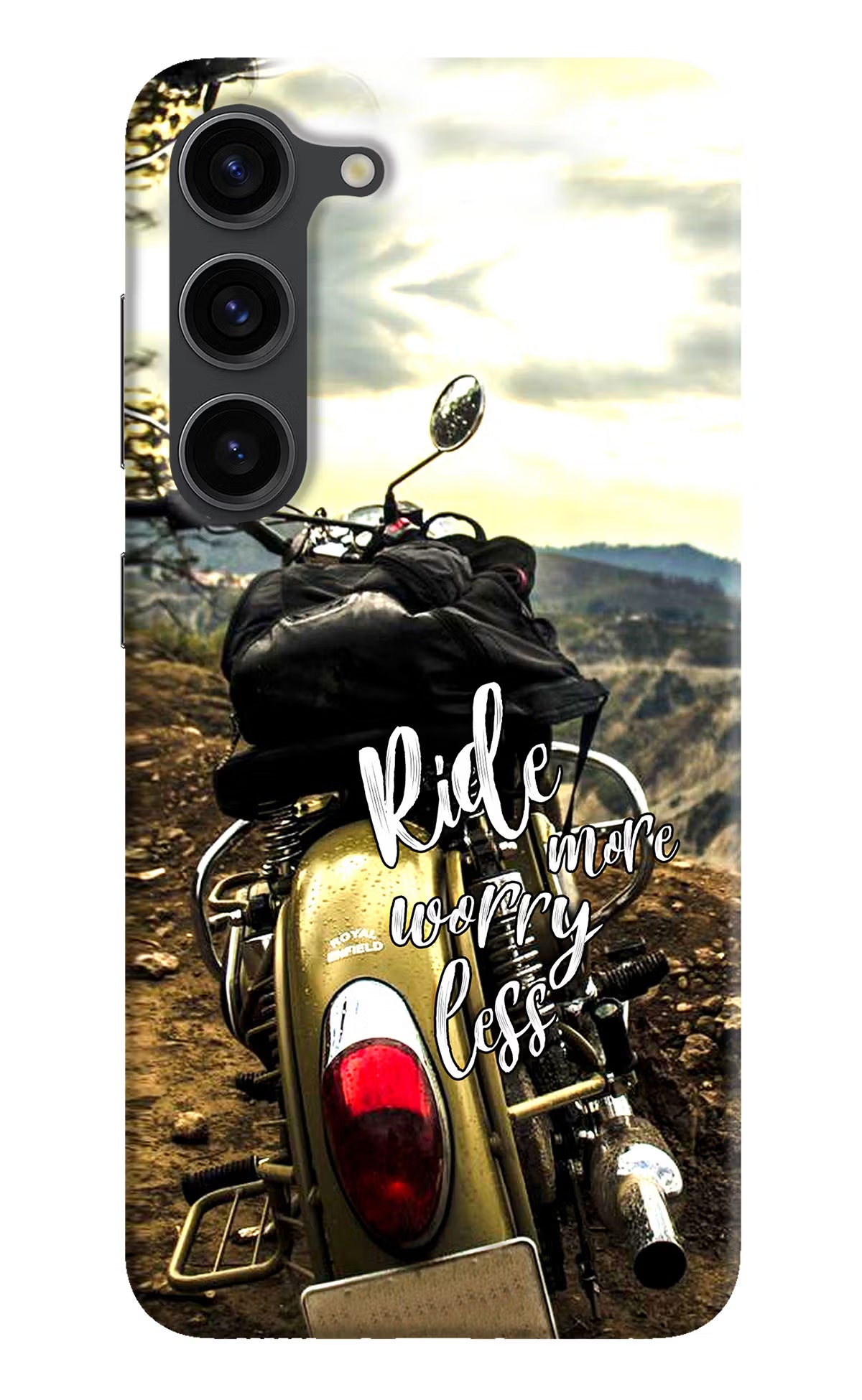 Ride More Worry Less Samsung S23 Plus Hard Case Back Cover by Casekaro