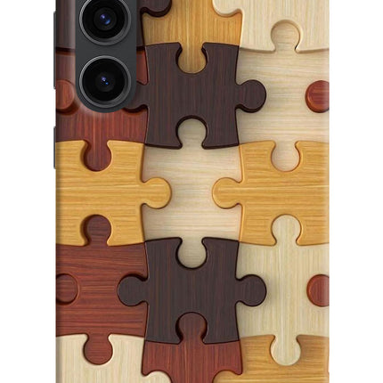Wooden Puzzle Samsung S23 Plus Hard Case Back Cover by Casekaro