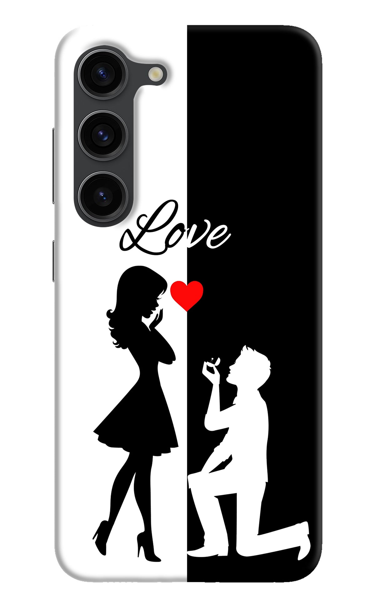 Love Propose Black And White Samsung S23 Plus Back Cover