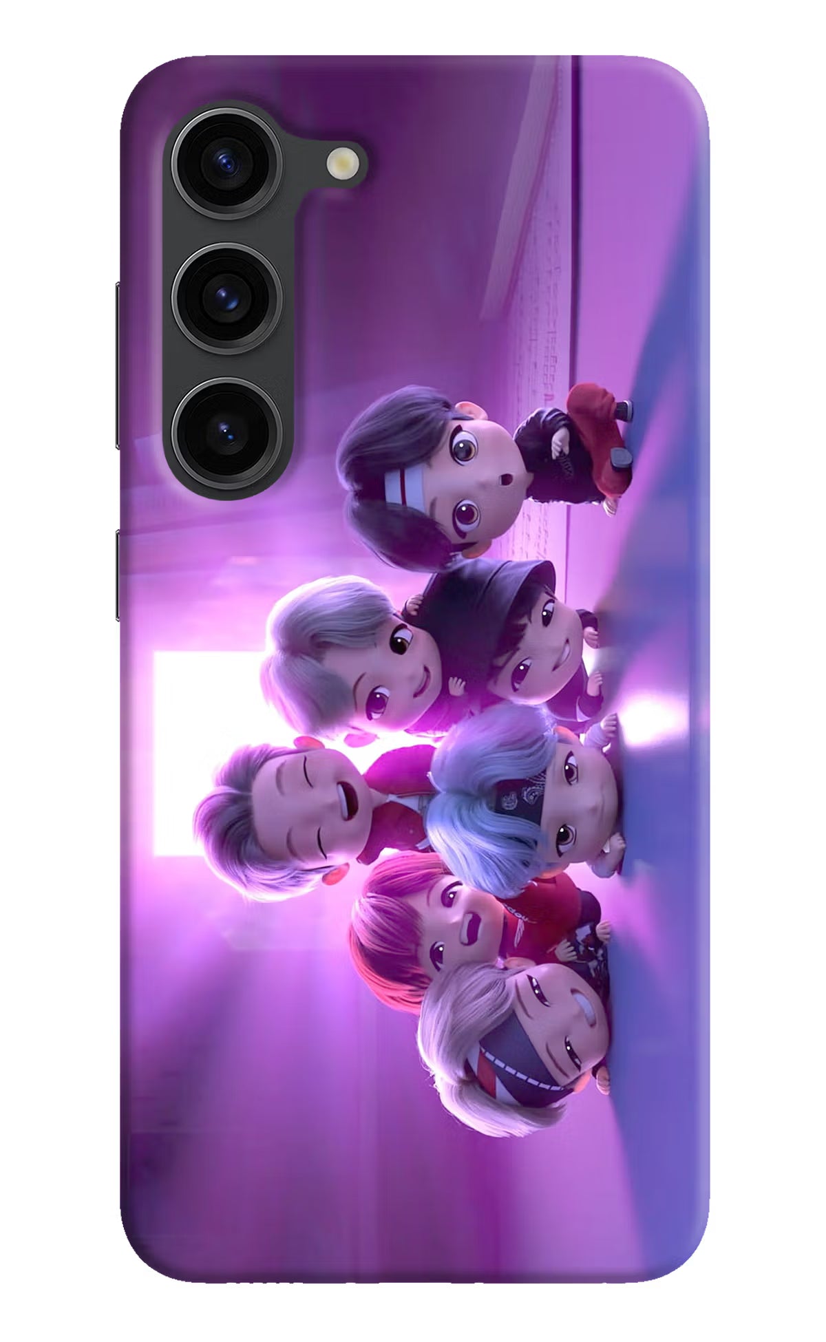 BTS Chibi Samsung S23 Plus Hard Case Back Cover by Casekaro