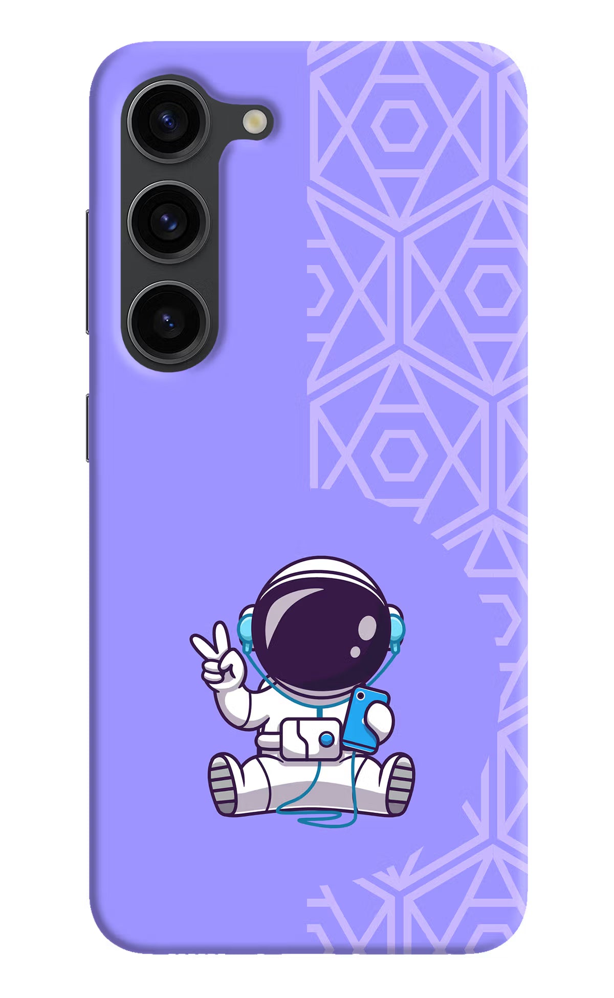 Cute Astronaut Chilling Samsung S23 Plus Hard Case Back Cover by Casekaro