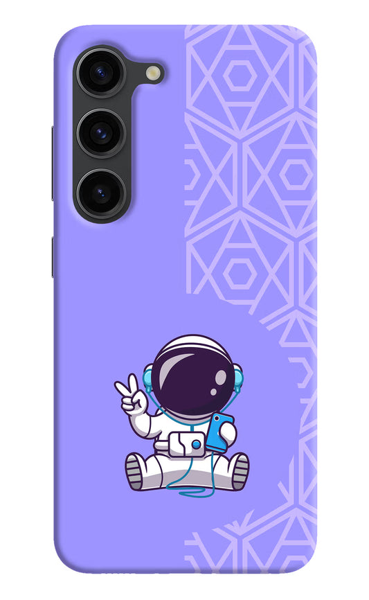 Cute Astronaut Chilling Samsung S23 Plus Hard Case Back Cover by Casekaro
