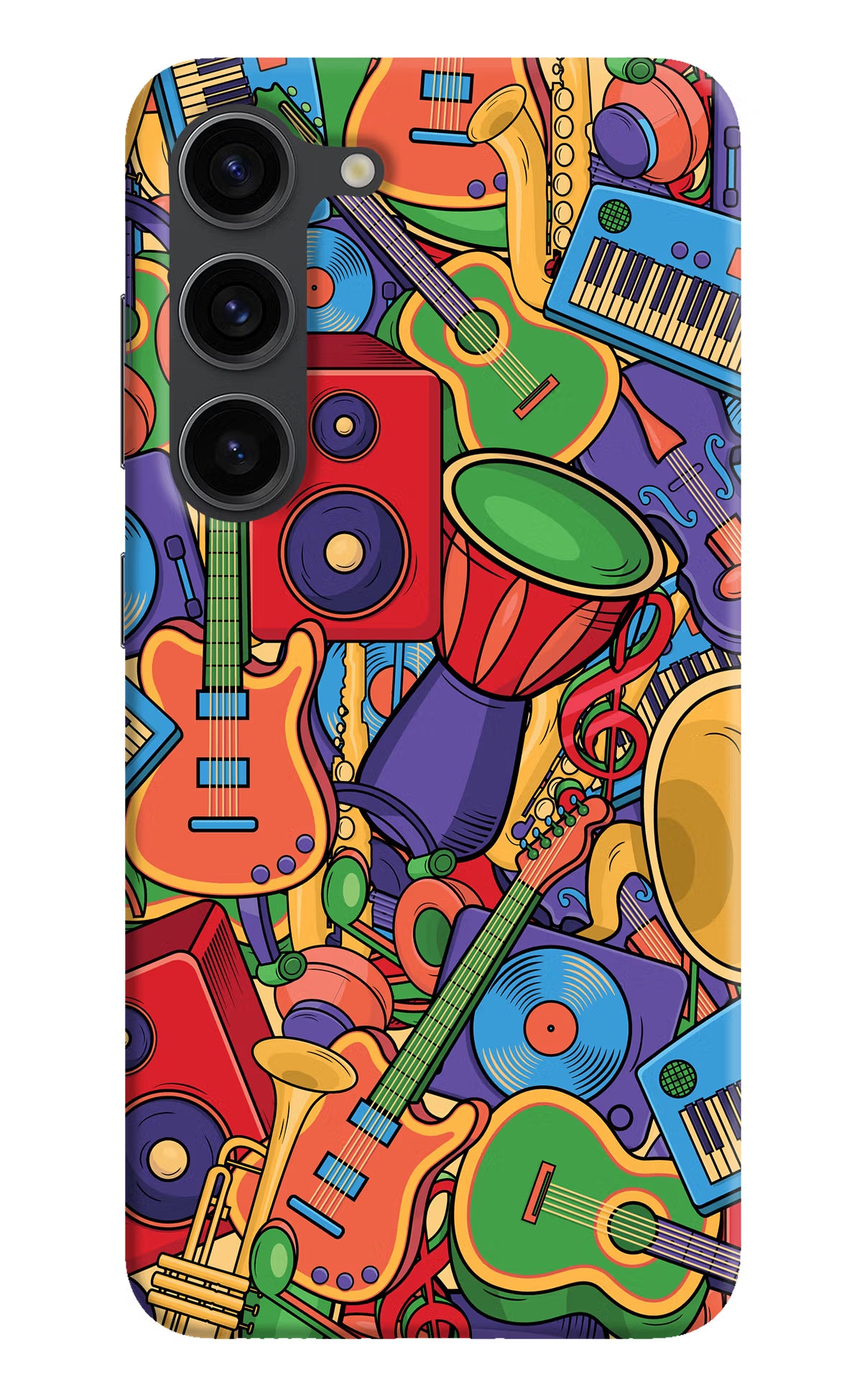 Music Instrument Doodle Samsung S23 Plus Hard Case Back Cover by Casekaro