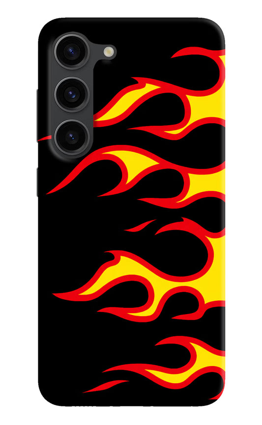 Side Sweep Flames Samsung S23 Plus Hard Case Back Cover by Casekaro