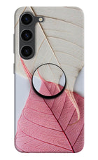 White Pink Leaf Samsung S23 Plus Pop Case by Casekaro