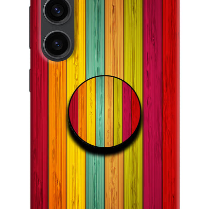 Multicolor Wooden Samsung S23 Plus Pop Case by Casekaro