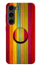 Multicolor Wooden Samsung S23 Plus Pop Case by Casekaro