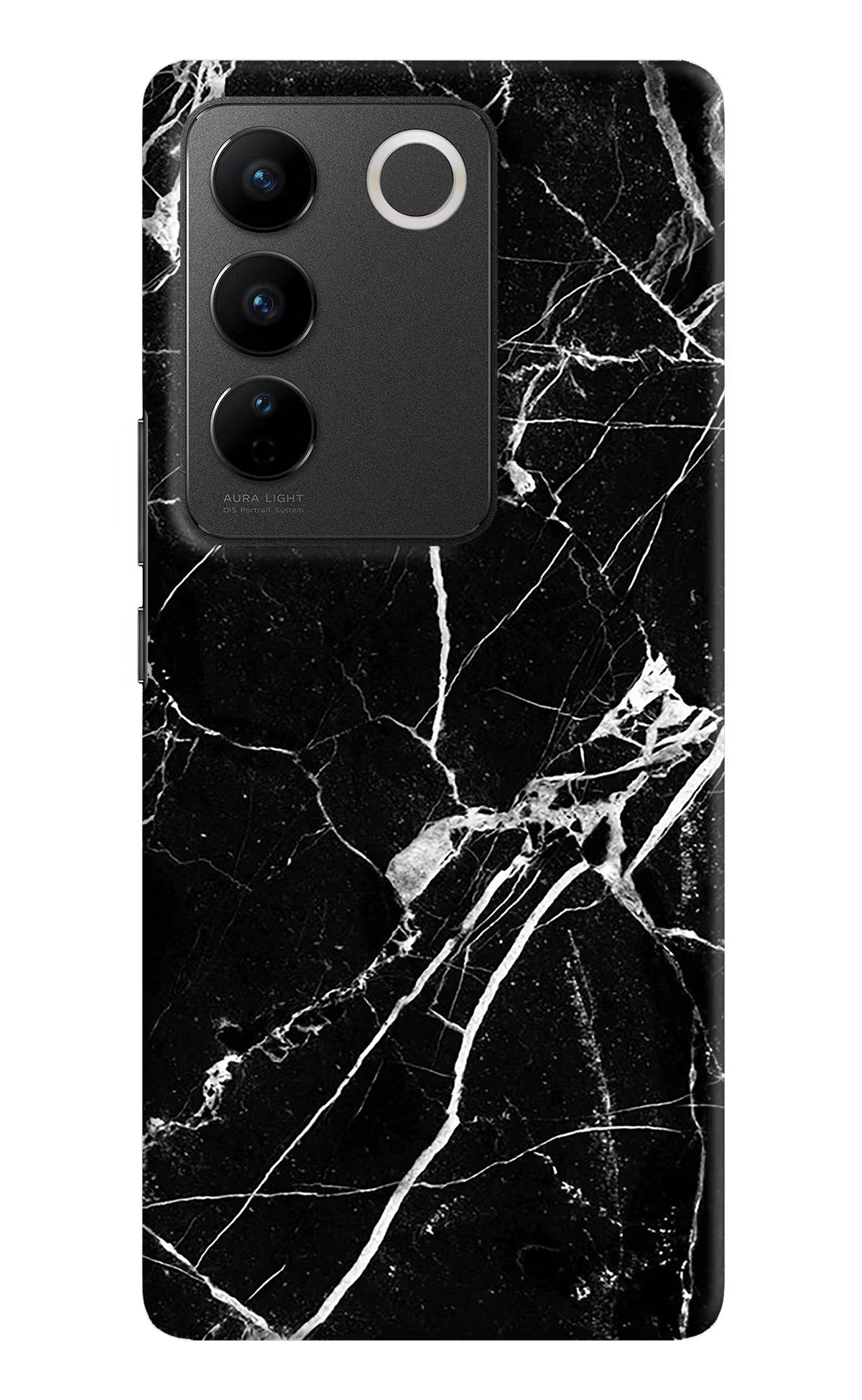 Black Marble Pattern Vivo V27/V27 Pro Hard Case Back Cover by Casekaro
