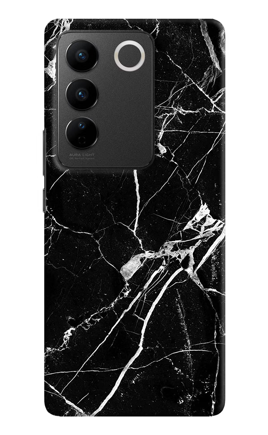 Black Marble Pattern Vivo V27/V27 Pro Back Cover, Hard case