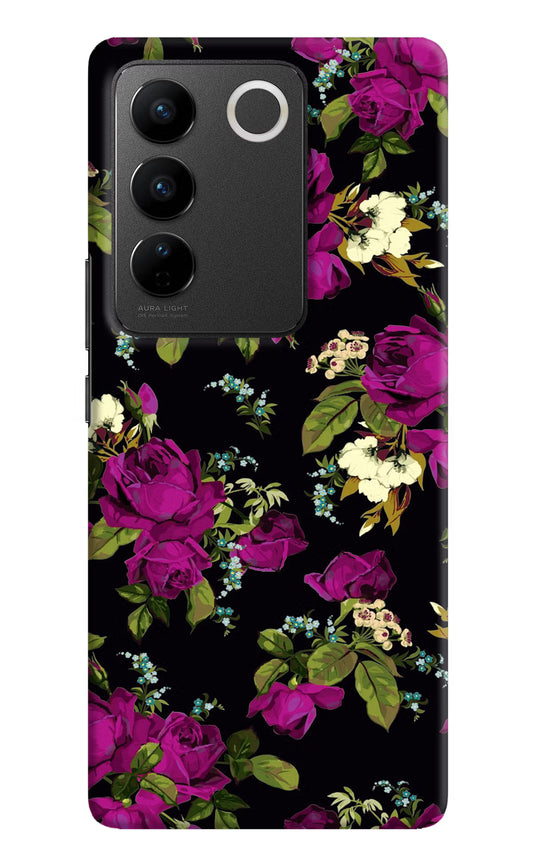 Flowers Vivo V27/V27 Pro Hard Case Back Cover by Casekaro