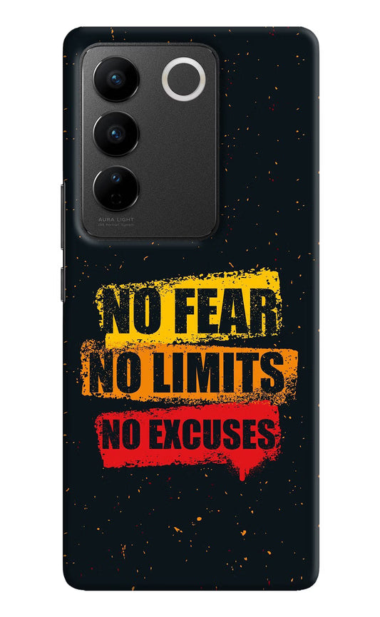 No Fear No Limits No Excuse Vivo V27/V27 Pro Hard Case Back Cover by Casekaro
