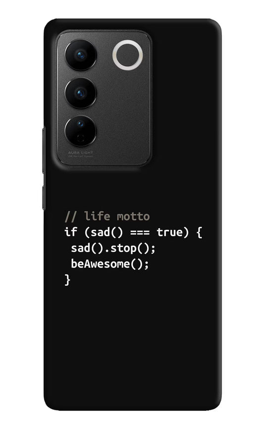Life Motto Code Vivo V27/V27 Pro Hard Case Back Cover by Casekaro