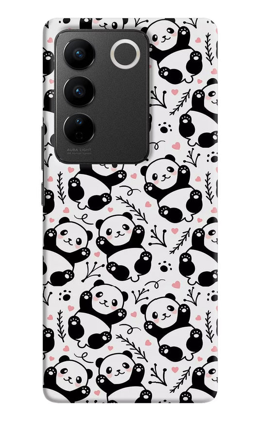 Cute Panda Vivo V27/V27 Pro Hard Case Back Cover by Casekaro
