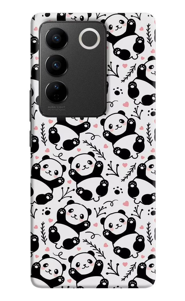 Cute Panda Vivo V27/V27 Pro Hard Case Back Cover by Casekaro
