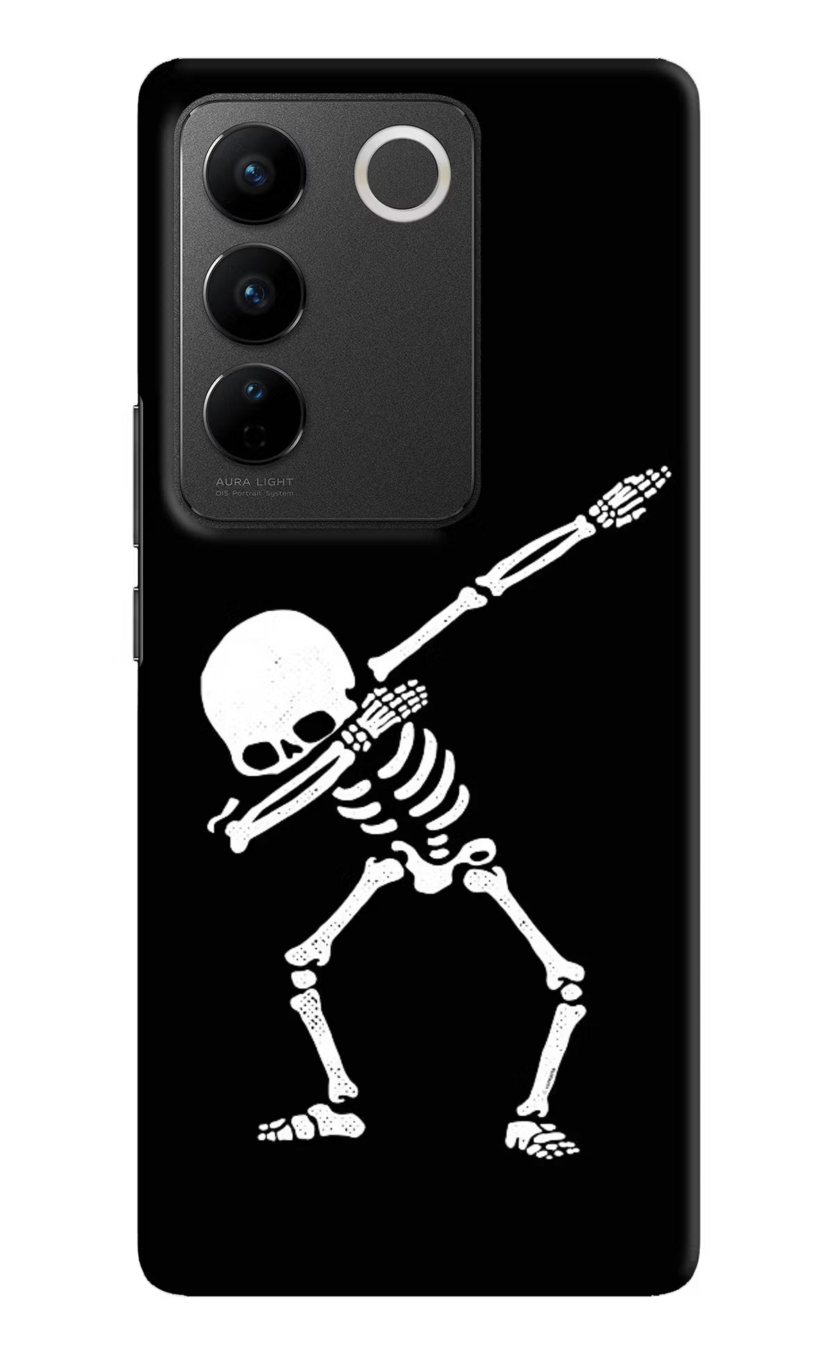 Dabbing Skeleton Art Vivo V27/V27 Pro Hard Case Back Cover by Casekaro