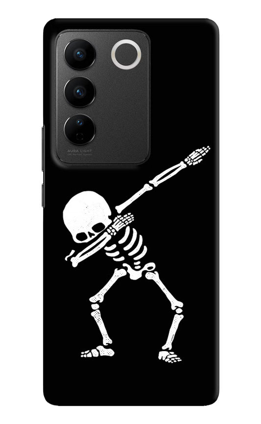 Dabbing Skeleton Art Vivo V27/V27 Pro Hard Case Back Cover by Casekaro