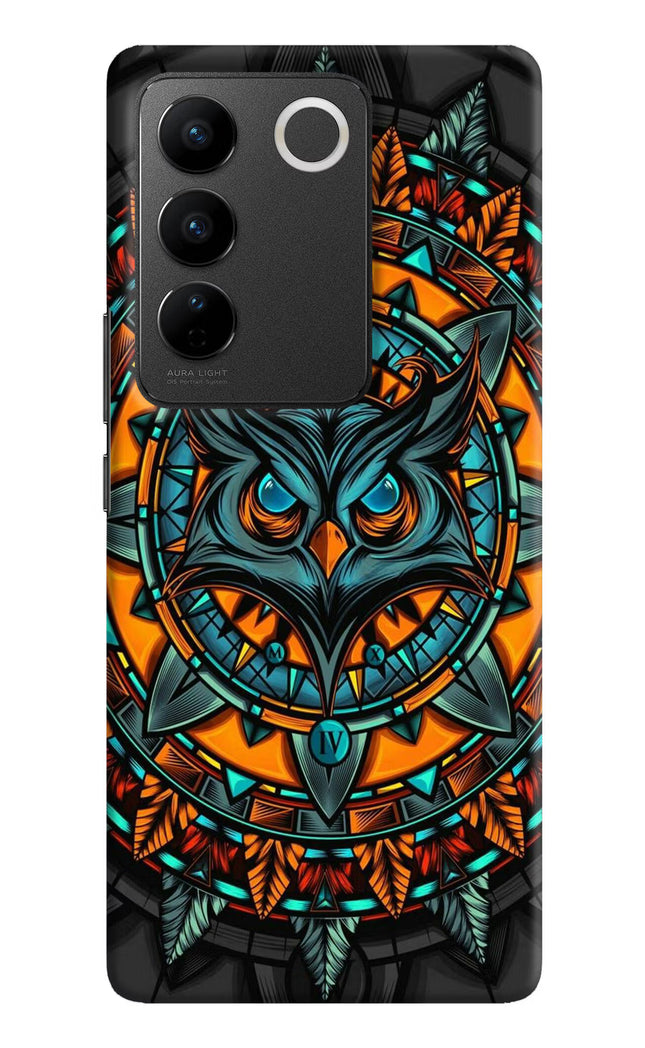 Angry Owl Art Vivo V27/V27 Pro Hard Case Back Cover by Casekaro