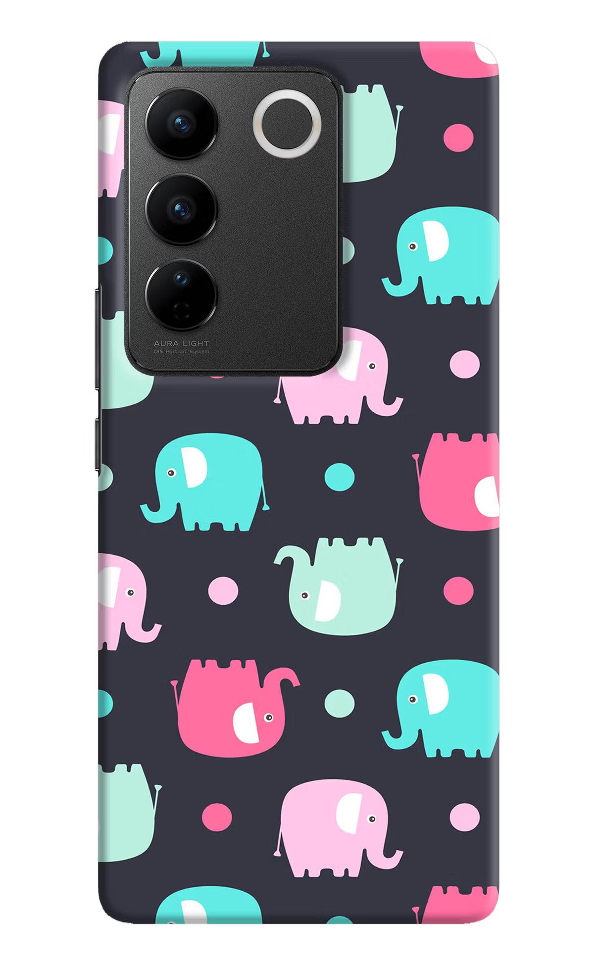 Elephants Vivo V27/V27 Pro Hard Case Back Cover by Casekaro
