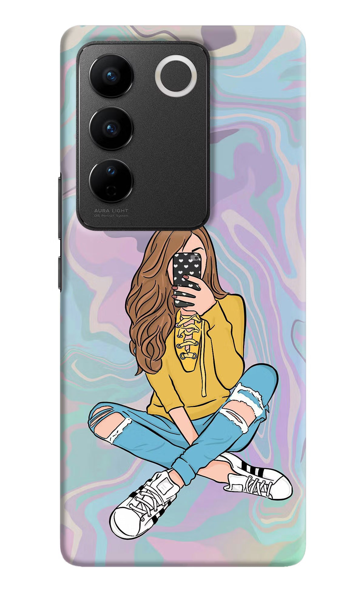 Selfie Girl Vivo V27/V27 Pro Hard Case Back Cover by Casekaro