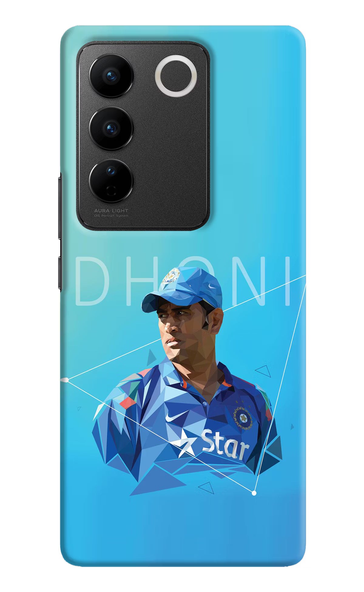 Dhoni Artwork Vivo V27/V27 Pro Hard Case Back Cover by Casekaro