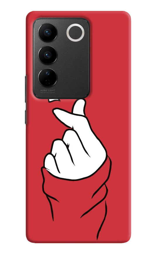 Korean Love Sign Vivo V27/V27 Pro Hard Case Back Cover by Casekaro