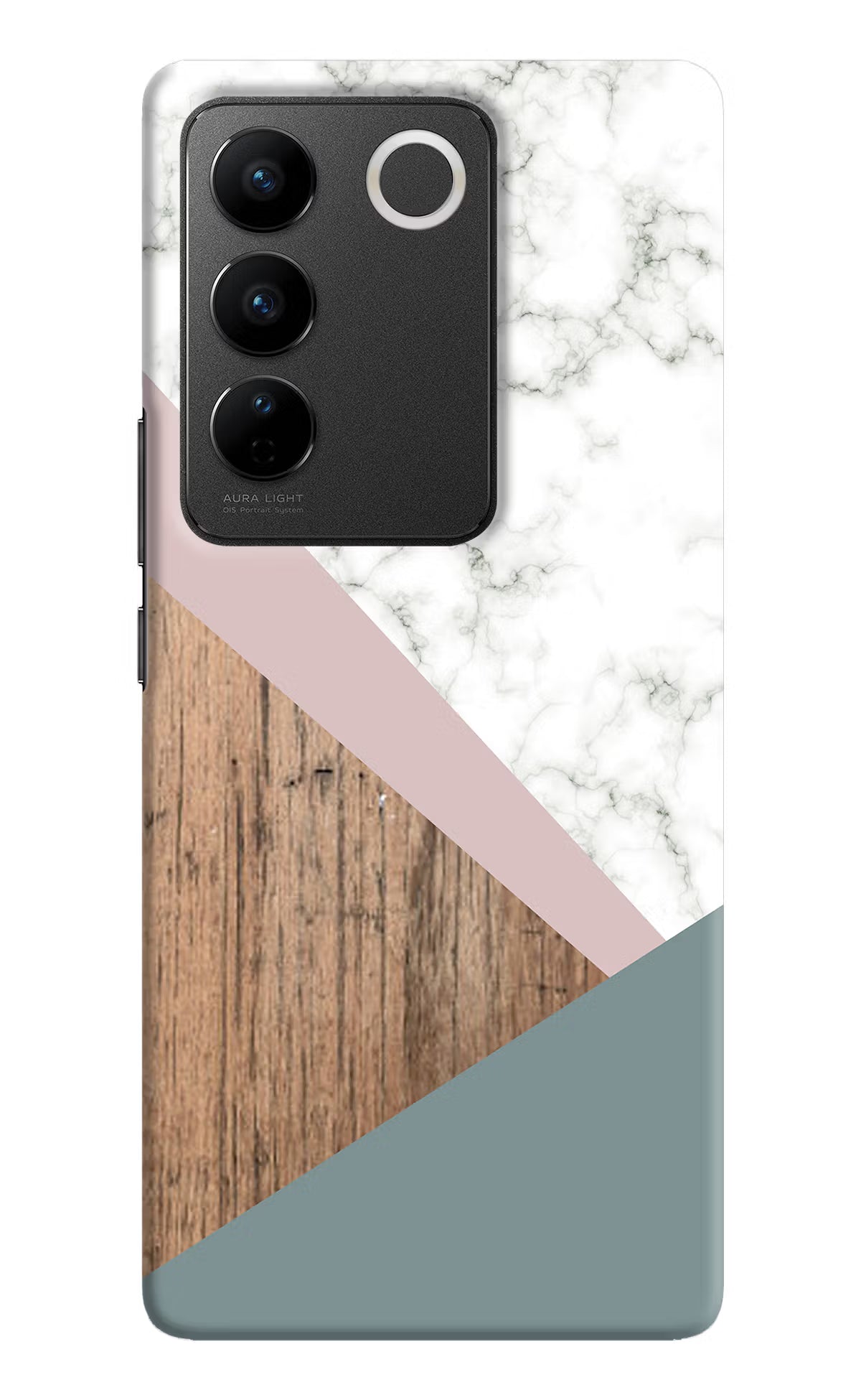 Marble wood Abstract Vivo V27/V27 Pro Hard Case Back Cover by Casekaro