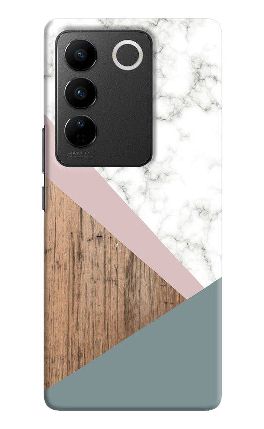 Marble wood Abstract Vivo V27/V27 Pro Hard Case Back Cover by Casekaro